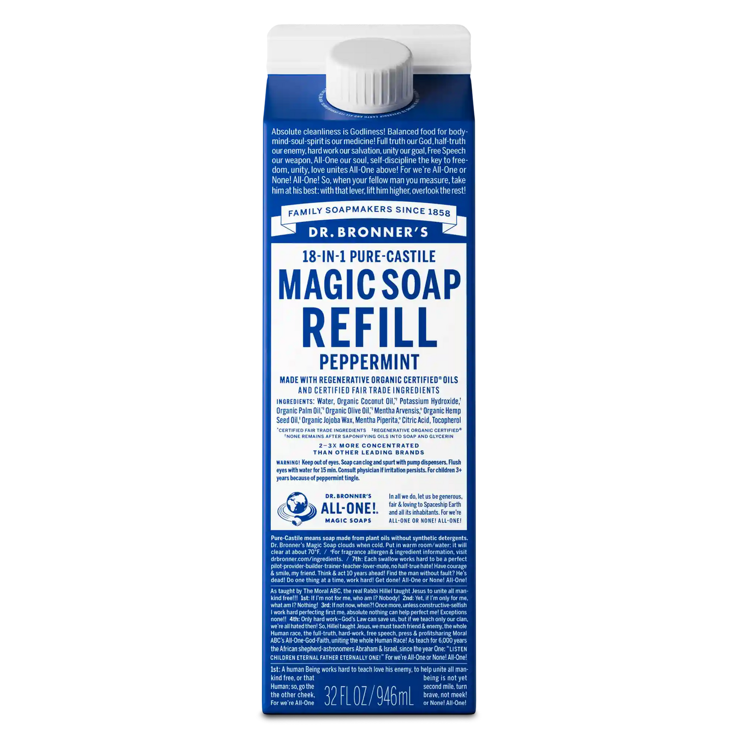 Peppermint - Pure-Castile Magic Soap Refill