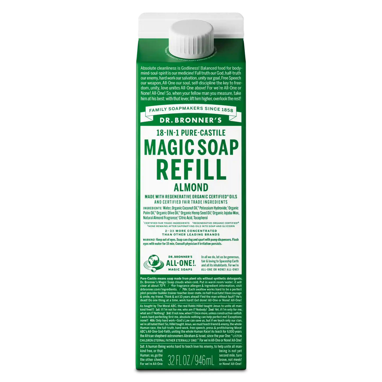 Almond - Pure-Castile Magic Soap Refill